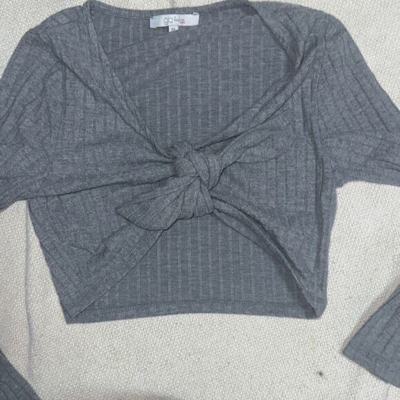 GB fashion London gray tie front cardigan sweater | Sz M - Picture 3 of 4